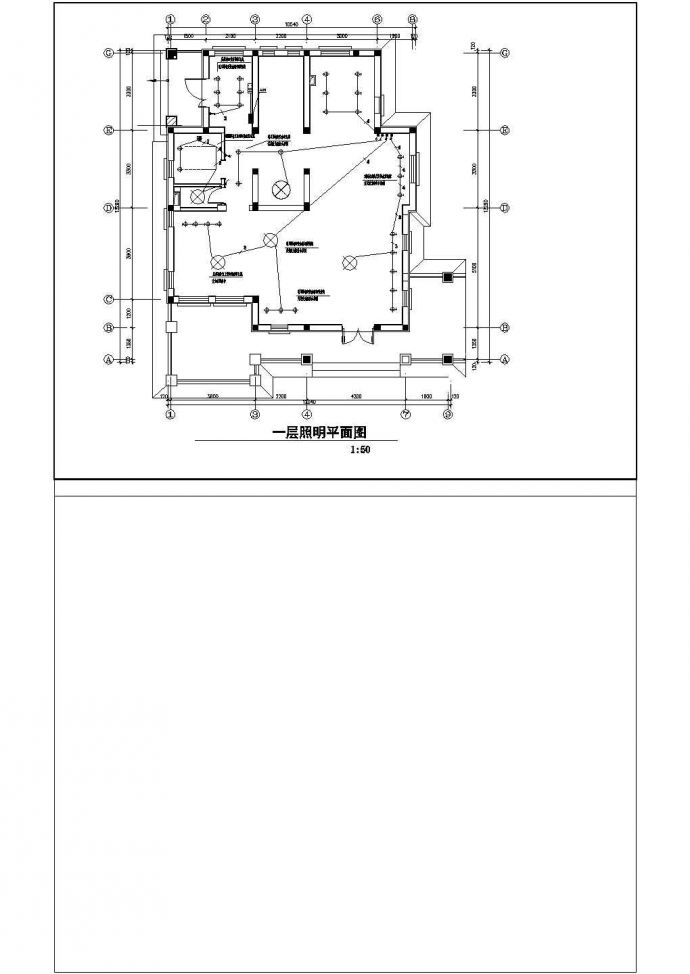 联排别墅售楼处样板间装修电气设计图_图1
