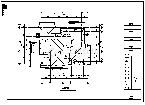 某二层带地下室别墅全套建筑施工cad图，共十六张-图一