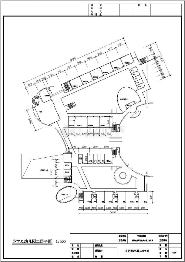 某4层3387平米幼儿园小学综合规划建筑平面设计cad方案图（含经济技术指标）-图二