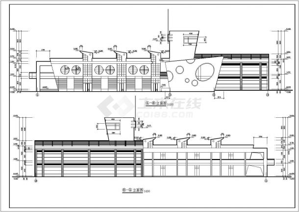 某3班2层幼儿园设计cad详细建筑施工图-图二