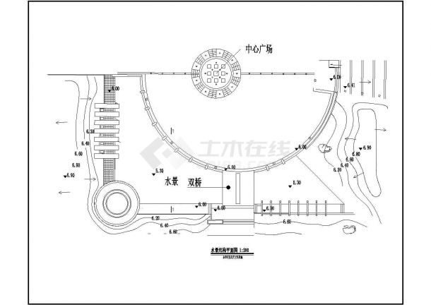 浙江萧山某城市广场全套景观施工CAD图纸-图二