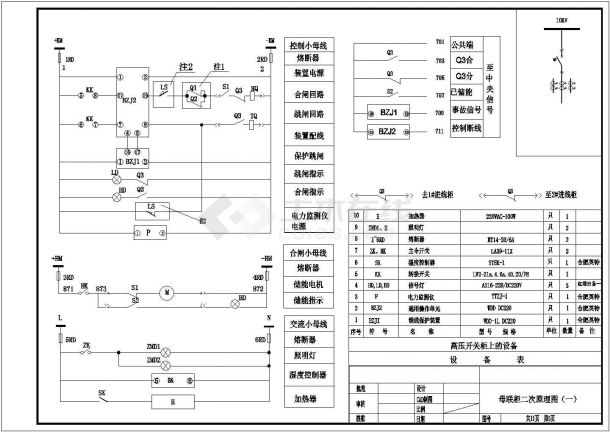 某酒店高压一次接线及二次原理图-图二