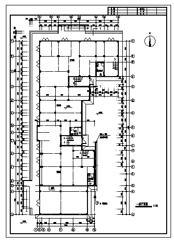 某五层住宅楼建筑施工cad图(含平面图，共五张)-图一