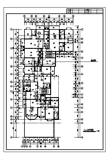 某五层住宅楼建筑施工cad图(含平面图，共五张)-图二
