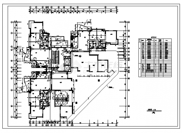 某十九层住宅楼全套建筑施工cad图，共二十二张-图二