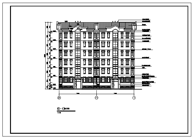 某六层带阁楼住宅全套建筑施工cad图(带半地下室设计，共二十二张)_图1