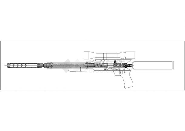 典型步枪设计cad详细机械装配图（甲级院设计）-图二