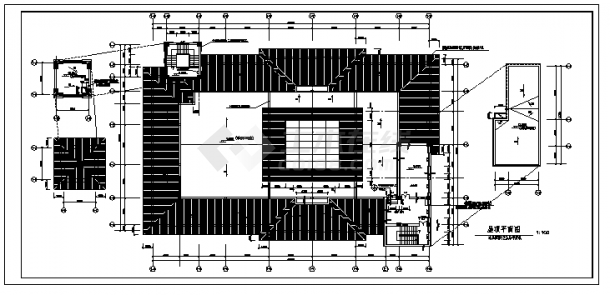 某二层带地下室会所建筑施工cad图，共四张-图二
