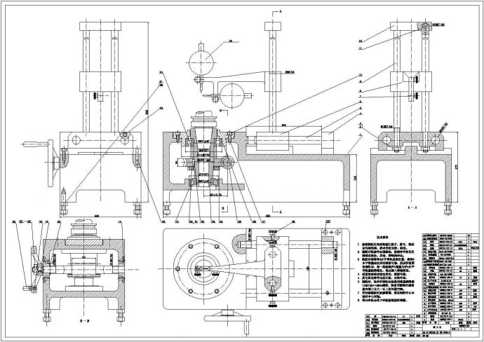 典型测刀仪机械设计cad总装配图（含技术要求）_图1