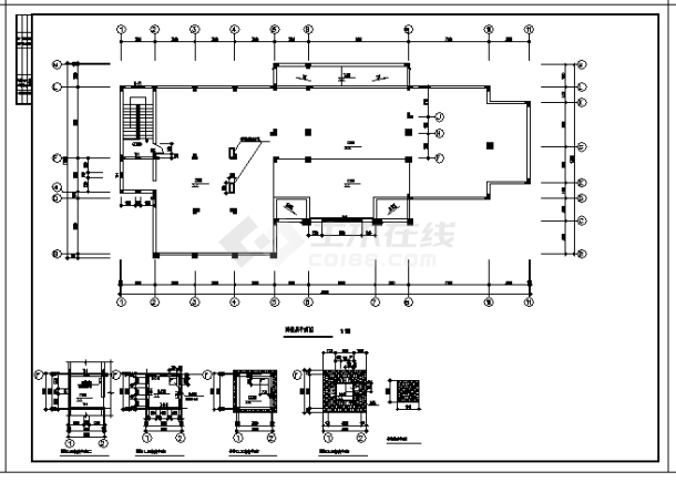 1004平方米如皋市二层带阁楼怡园山庄会馆建筑施工cad图，共十六张-图二