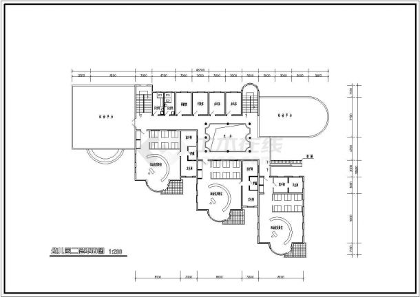 某6班2层框架结构幼儿园建筑方案设计cad图纸