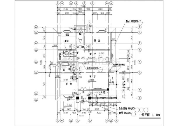 武汉市嘉园花园小区420平米3层框架结构独栋别墅建筑设计CAD图纸-图一