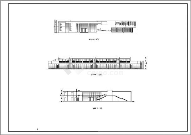 某8班2层2179平米幼儿园建筑方案设计cad图纸-图一