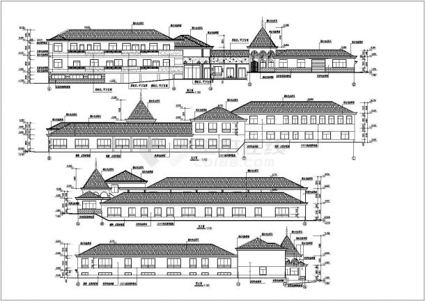 某11班 2层2567.5平米幼儿园设计cad详细建筑施工图-图二