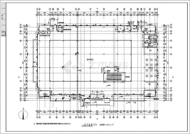 某多层框架结构超市设计cad全套建筑施工图（标注详细）-图二