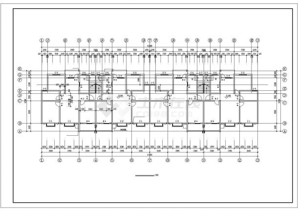 3850平米5层混合结构住宅楼建筑结构设计CAD图纸（含夹层）-图一