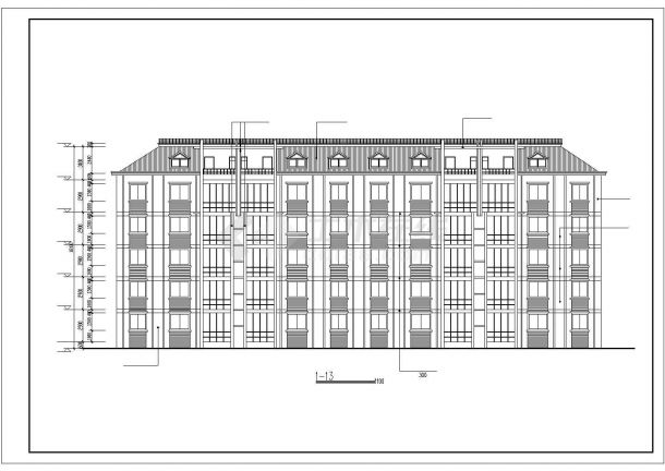 3850平米5层混合结构住宅楼建筑结构设计CAD图纸（含夹层）-图二
