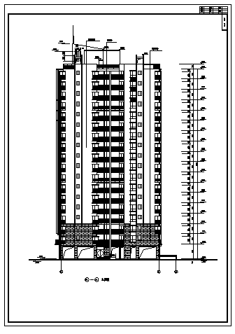 某十七层小区12号住宅楼全套建筑施工cad图，共二十五张-图一