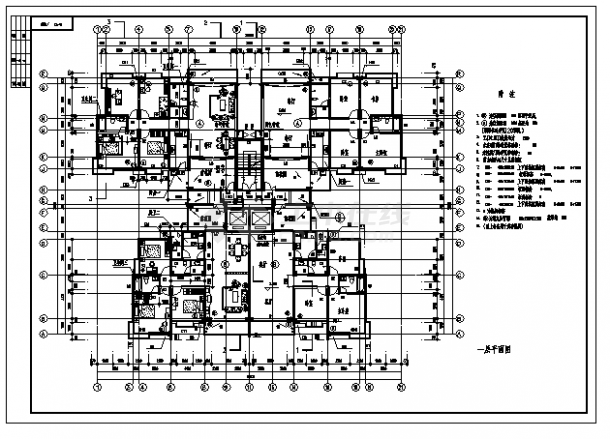某十七层小区12号住宅楼全套建筑施工cad图，共二十五张-图二