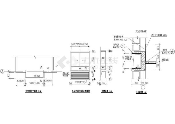 上海徐汇区某高档私人别墅飘窗结构设计CAD施工图-图一