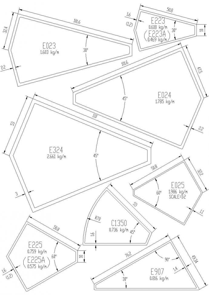 苏州某园林翻修工程铝合金转角管结构设计CAD施工图_图1