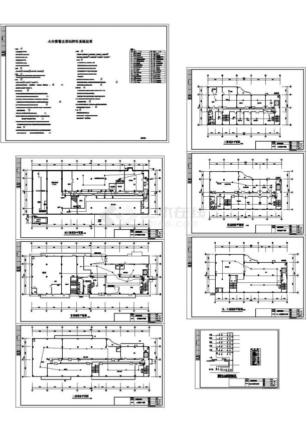 某现代标准集团设备楼消防详细设计施工CAD图纸-图一