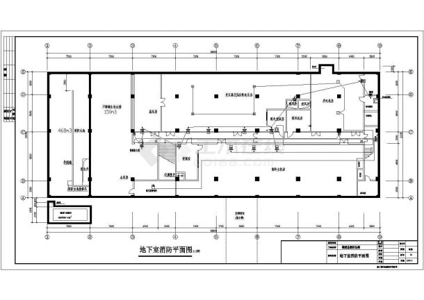 某现代标准集团设备楼消防详细设计施工CAD图纸-图二