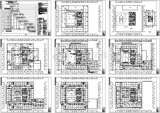 某现代标准大型医院消防系统详细设计施工CAD图纸-图一