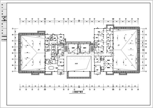 某现代标准风景区会议餐厅电气消防报警系统详细设计施工CAD图纸-图二