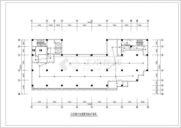 某现代标准八层消防自动报警及联动详细设计施工CAD图纸-图二