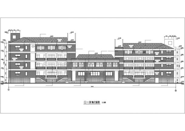 北京某高校6100平米4层框架结构综合楼建筑设计CAD图纸-图一