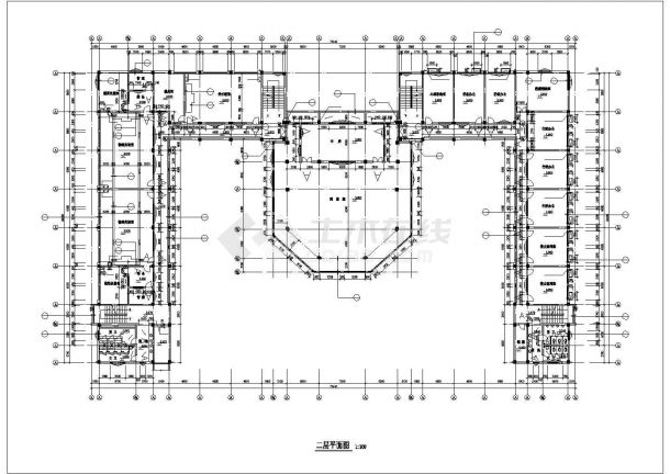 北京某高校6100平米4层框架结构综合楼建筑设计CAD图纸-图二