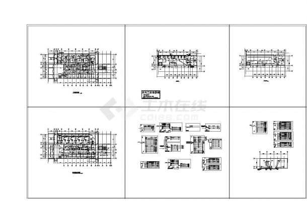 浙江医院综合楼电气系统设计施工cad图纸，共六张-图一