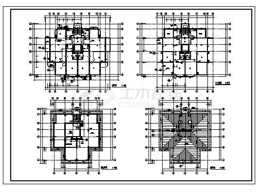 3457平方米某十一层带地下室住宅楼建筑施工cad图，共十一张-图二