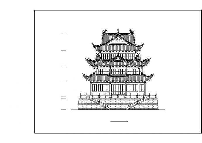 某地仿古万佛殿设计cad立面建筑方案图（甲级院设计）_图1