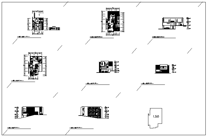 二层带地下室私人别墅方案设计cad图(带效果图，共八张)
