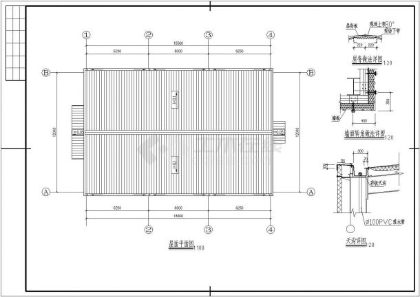 某单层钢构发电机房设计cad全套建筑施工图（含结构设计）-图一