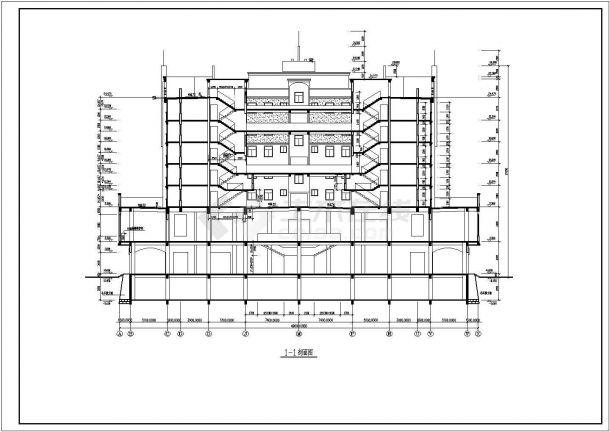 某农贸市场七层框架结构综合楼设计cad全套建筑施工图（ 含设计说明）-图一