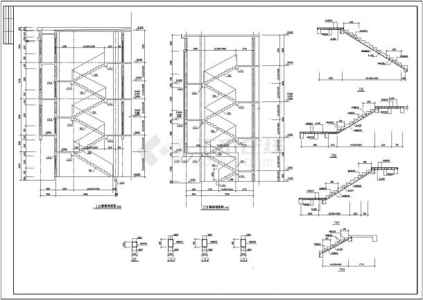 某五层框架结构工业厂房设计cad详细建筑施工图-图一