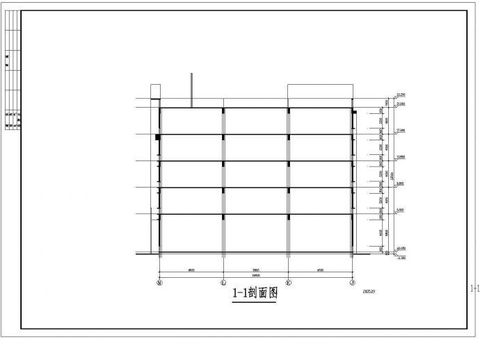 某五层框混结构工业车间设计cad建筑方案图_图1