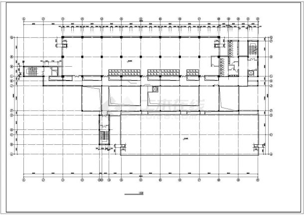 成都市某高校7500平米6层框架结构图书馆平面设计CAD图纸（含地下室）-图一