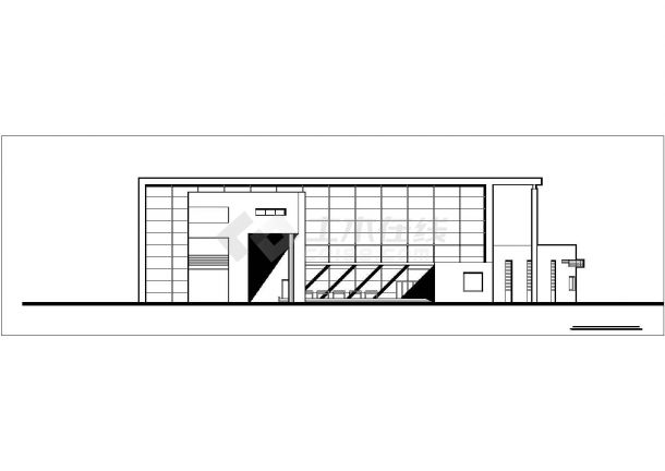 天津某大学2900平米3层框架结构活动中心建筑设计CAD图纸-图一