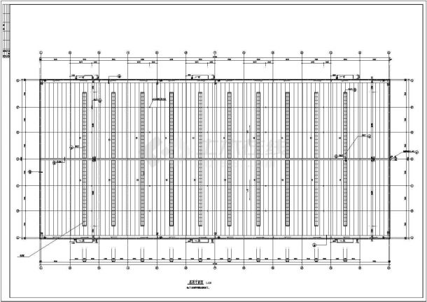 某单层钢结构工业厂房设计cad全套建筑施工图（ 含设计说明）-图二