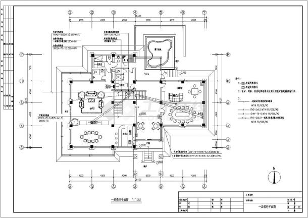 某地上二层框架结构宾馆会所电气设计cad全套施工图（含设计说明，含弱电设计）-图二