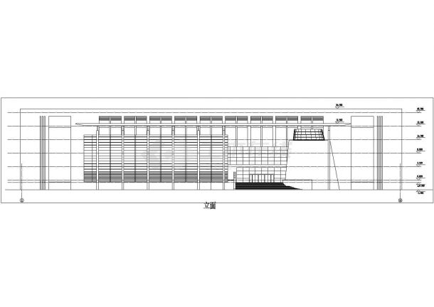 扬州某大学1.7万平米5层框架结构图书馆建筑设计CAD图纸-图一