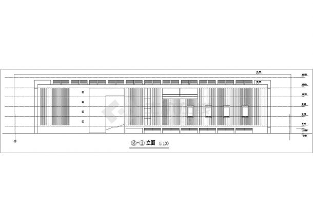 扬州某大学1.7万平米5层框架结构图书馆建筑设计CAD图纸-图二