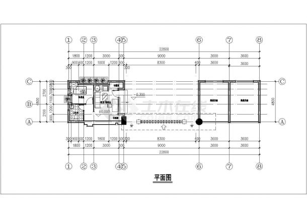 天津市某职业技术学院入口大门平立面设计CAD图纸-图一
