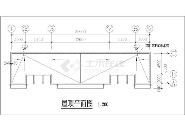 北京某学校200平米左右单层砌体结构公共场所建筑设计CAD图纸-图一