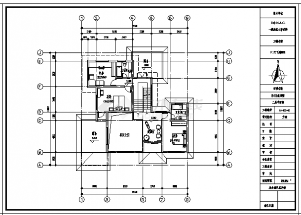 329平方米某三层B型别墅建筑施工cad图，共九张-图二