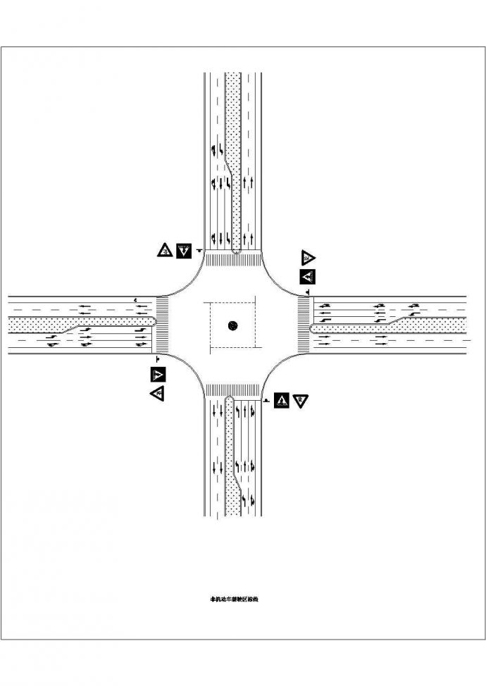 经典停车场图例和路口标志设计cad图纸（甲级院设计）_图1